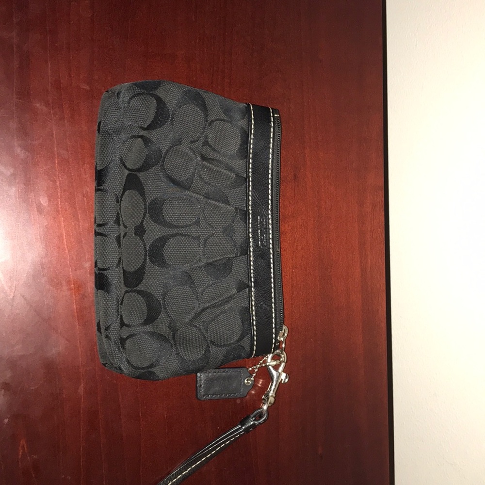 Coach black wristlet